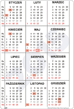 Kalendarz na rok 2015