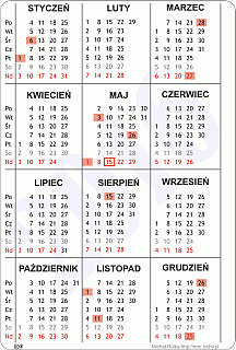 Kalendarz na rok 2016
