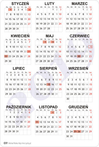 Kalendarz na rok 2019